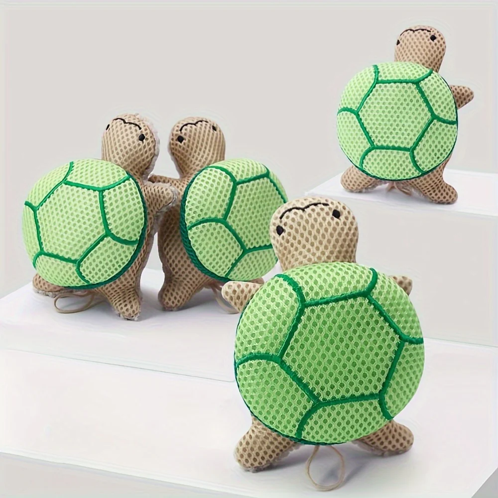 4 Pack Double-Sided Turtle Bath Ball Cute Shower Ball Light Beige Cleaning Body Exfoliating Bath Ball Reusable Bathing Tool Bathroom Accessories